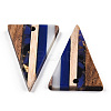 Transparent Resin & Walnut Wood Pendants RESI-TAC0017-50-A01-1