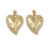 Brass Micro Pave Cubic Zirconia Pendants KK-I358-068G-04-1
