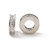 Brass Cubic Zirconia European Beads KK-G457-06P-1