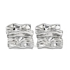 Non-Tarnish 304 Stainless Steel Textured Square Ear Studs for Women LS-EJEW-P234-07P-1
