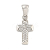 304 Stainless Steel Cubic Zirconia Pendants STAS-C102-04E-P-1