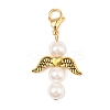 Angel Shell Pearl & Alloy Pendant Decoration HJEW-JM02402-4