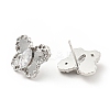 Clear Cubic Zirconia Butterfly Stud Earrings EJEW-G297-35A-P-2