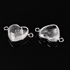 Natural Quartz Crystal Love Heart Pendants G-T138-205C-P-2