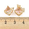 Rack Plating Brass Micro Pave Clear Cubic Zirconia Beads KK-F089-35G-02-3