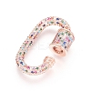 Brass Micro Pave Cubic Zirconia Screw Carabiner Lock Charms ZIRC-L085-08RG-2