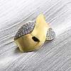 Brass Micro Pave Cubic Zirconia Adjustable Cuff Rings for Women RJEW-U053-08G-1