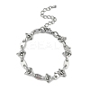 304 Stainless Steel Oval & Knot Link Bracelets for Men Women BJEW-G725-01P-1