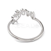 Brass Open Cuff Rings for Women RJEW-A028-01P-3