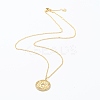 Brass Micro Pave Clear Cubic Zirconia Pendant Necklaces NJEW-J059-01G-2