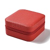 Square PU Leather Jewelry Zipper Storage Boxes CON-K002-04B-1