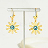 Classic Fashionable Alloy Dainty Daisy with Evil Eye Hoop Earrings YK6295-4