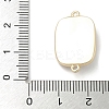 Brass Enamel Rectangle with Starfish Connector Charms KK-M308-08G-01-3