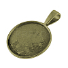 Tibetan Style Alloy Pendant Cabochon Settings X-TIBEP-20474-AB-FF-1