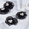4Pcs Flower Alloy & Rhinestones & Gauze Ornament Accessories DIY-LP0001-74-1