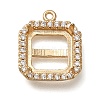 Rack Plating Brass Micro Pave Clear Cubic Zirconia Square Pendant Cabochon Settings For Fancy Stones LS-KK-NH0001-17KCG-1