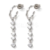 Rack Plating Brass Micro Pave Clear Cubic Zirconia Stud Earrings EJEW-A045-07P-1