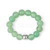 4MM Round Natural Dyed Green Aventurine Beaded Stretch Rings VM0712-12-1