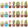 21Pcs 7 Style Resin Mini Cactus Bonsai Display Decorations AJEW-CP0005-41-1