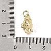 Brass Micro Pave Clear Cubic Zirconia Charms CU-L001-09G-06-3