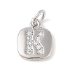 Rack Plating Brass Micro Pave CLear Cubic Zirconia Charms KK-E110-14P-K-1