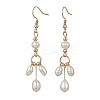 Oval Natural Cultured Freshwater Pearl Dangle Earrings EJEW-JE06889-3