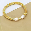 304 Stainless Steel Round Beads Stretch Bracelets for Women FS-WG5A960-02-1