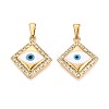 304 Stainless Steel Rhinestone & Enamel Pendants STAS-T072-84A-G-1