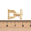 Brass Micro Pave Clear Cubic Zirconia Fold Over Clasps KK-C075-40G-3