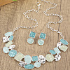Flat Round & Oval & Square Zinc Alloy Enamel Pendant Necklaces & Stud Earrings Sets WG42338-03-1