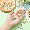 12Pcs Butterfly & Flower Alloy Enamel Pendants Decorations HJEW-YW00122-5