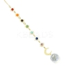 Chakra Natural Gemstone Beads & Brass Sun Moon Hanging Suncatchers HJEW-JM04995-01-2