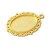 Tibetan Style Oval Alloy Pendant Cabochon Settings TIBEP-Q054-44G-RS-2