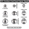 450Pcs 3 Style 304 Stainless Steel Round Beads STAS-BBC0003-44-2