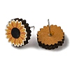 Wood Stud Earrings EJEW-Z054-01K-2