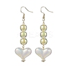Round & Heart Acrylic Beads Bracelet & Dangle Earring Set SJEW-JS01301-3