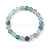 Natural Fluorite Beads Stretch Bracelets for Women BJEW-JB13166-2