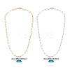2Pcs 2 Colors Brass Round Oval Paperclip Chain Necklaces MAK-TA0001-33-4