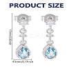 1 Pair Brass Micro Pave Cubic Zirconia Dangle Stud Earrings for Women EJEW-LP0004-90-2