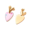 Ion Plating(IP) 304 Stainless Steel Heart Stud Earrings EJEW-A114-09G-02-2