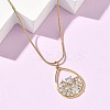 304 Stainless Steel Micro Pave Clear Cubic Zirconia Pendant Necklaces for Women NJEW-Z103-01G-05-2