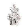 Brass Micro Pave Cubic Zirconia Pendants KK-G460-08P-2