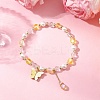 5Pcs Frosted Dyed Synthetic Moonstone & Shell Pearl Round Beads Stretch Bracelets BJEW-JB11822-4