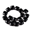 Dyed & Heated Natural Black Agate Beads Strands G-T138-165-2