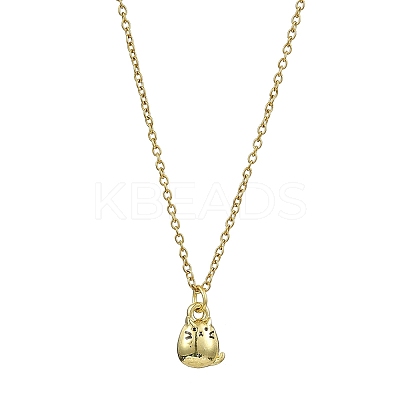 Cat Shaped Alloy Enamel Pendant Necklace NJEW-JN04613-02-1