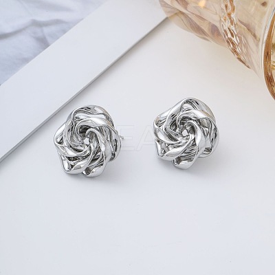 Hollow Rose Brass Stud Earrings YS7218-2-1