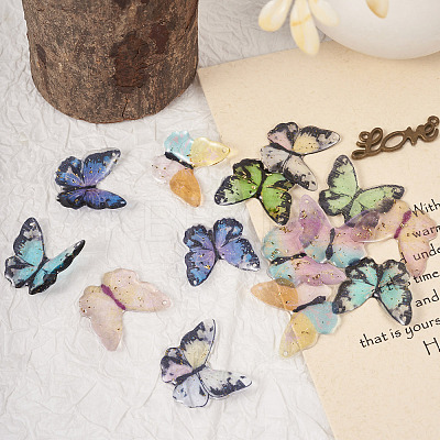 14Pcs 7 Colors Transparent Resin Pendants RESI-TA0001-94-1