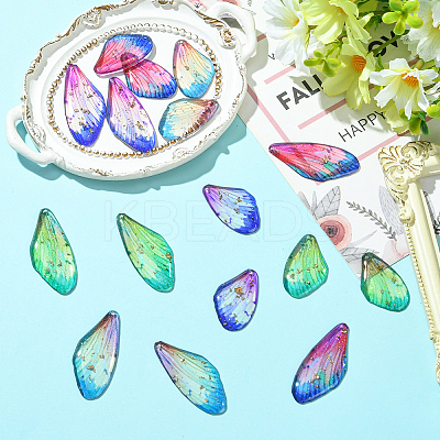4 Sets Epoxy Resin Pendants RESI-CJ0005-18-1