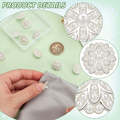 10Pcs 1-Hole Alloy Shank Buttons BUTT-FG0001-33-1