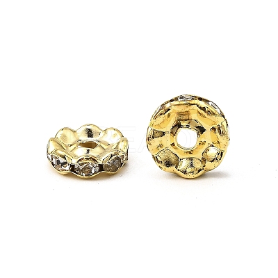 Brass Grade A Crystal Rhinestone Spacer Beads X-RB-A006-10MM-G-1
